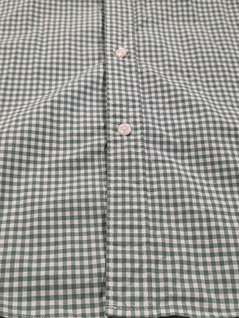 (M) Men's J. Crew Casual Button-Down Shirt Checkered Green Cotton Slim Medium